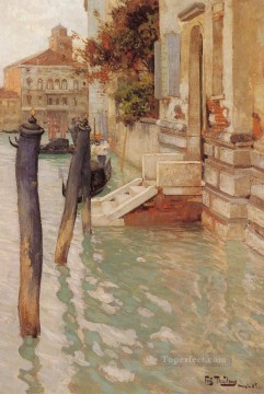 Venecia clásica Painting - En el Gran Canal impresionismo paisaje noruego Frits Thaulow Venecia